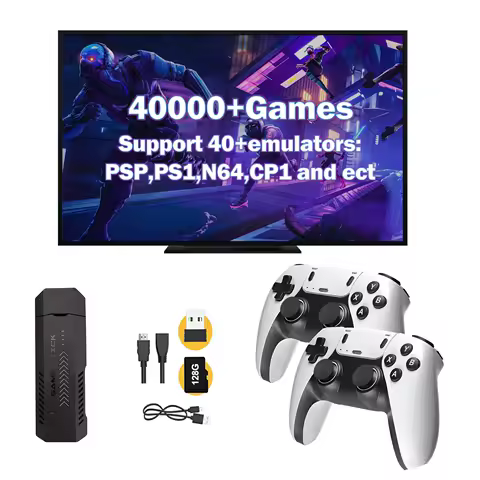 X2 PRO 128G 40000 Game GD10 Pro 4K Game Stick 3D HD Retro Video Game Console Wireless Controller TV 50 Emulator For PS1/N64/DC