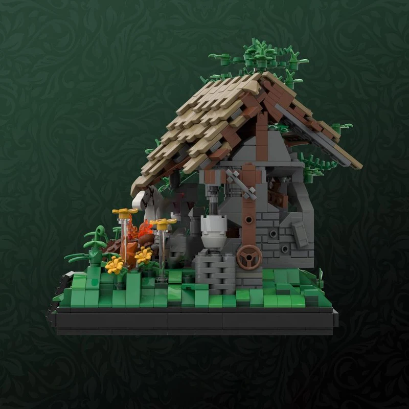 Castillo Medieval modelo Moc edificio BONFIRE & RUIN modelo tecnología regalo construcción escena famosa DIY montaje conjuntos de vacaciones Juguetes