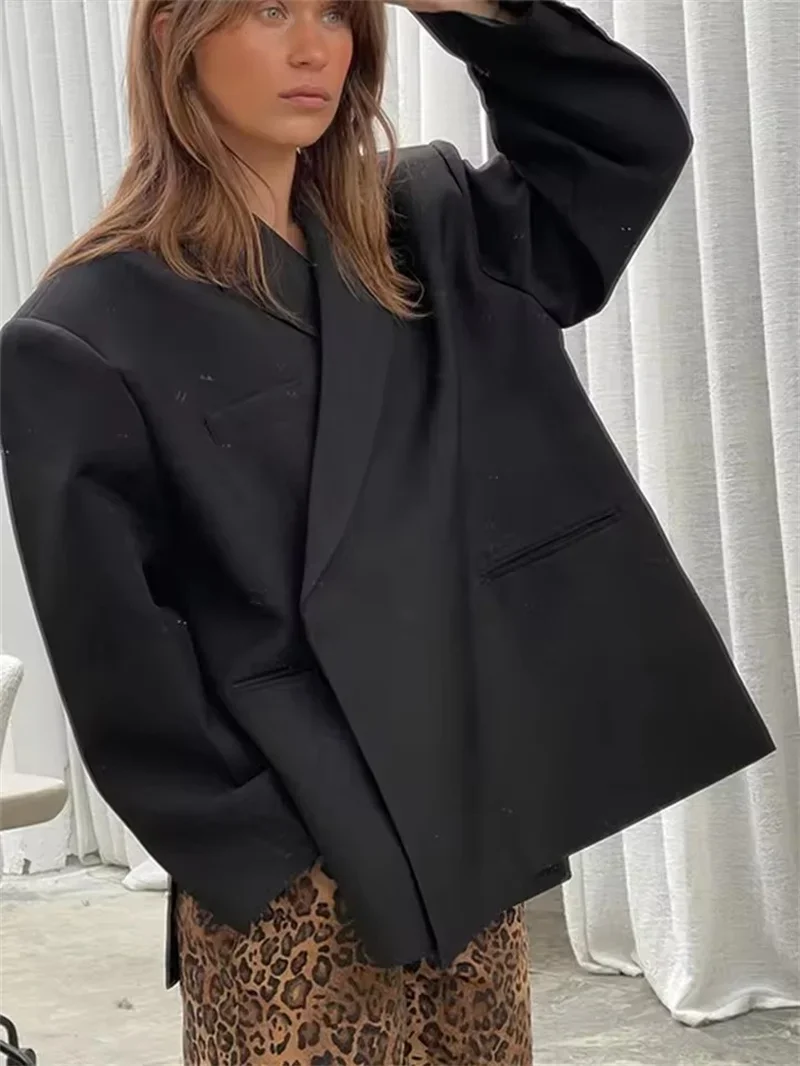 

Women Blazers Long Sleeve Lapel Side Button Suit Jacket 2025 Spring Notched Ladies Office Workwear Outwear