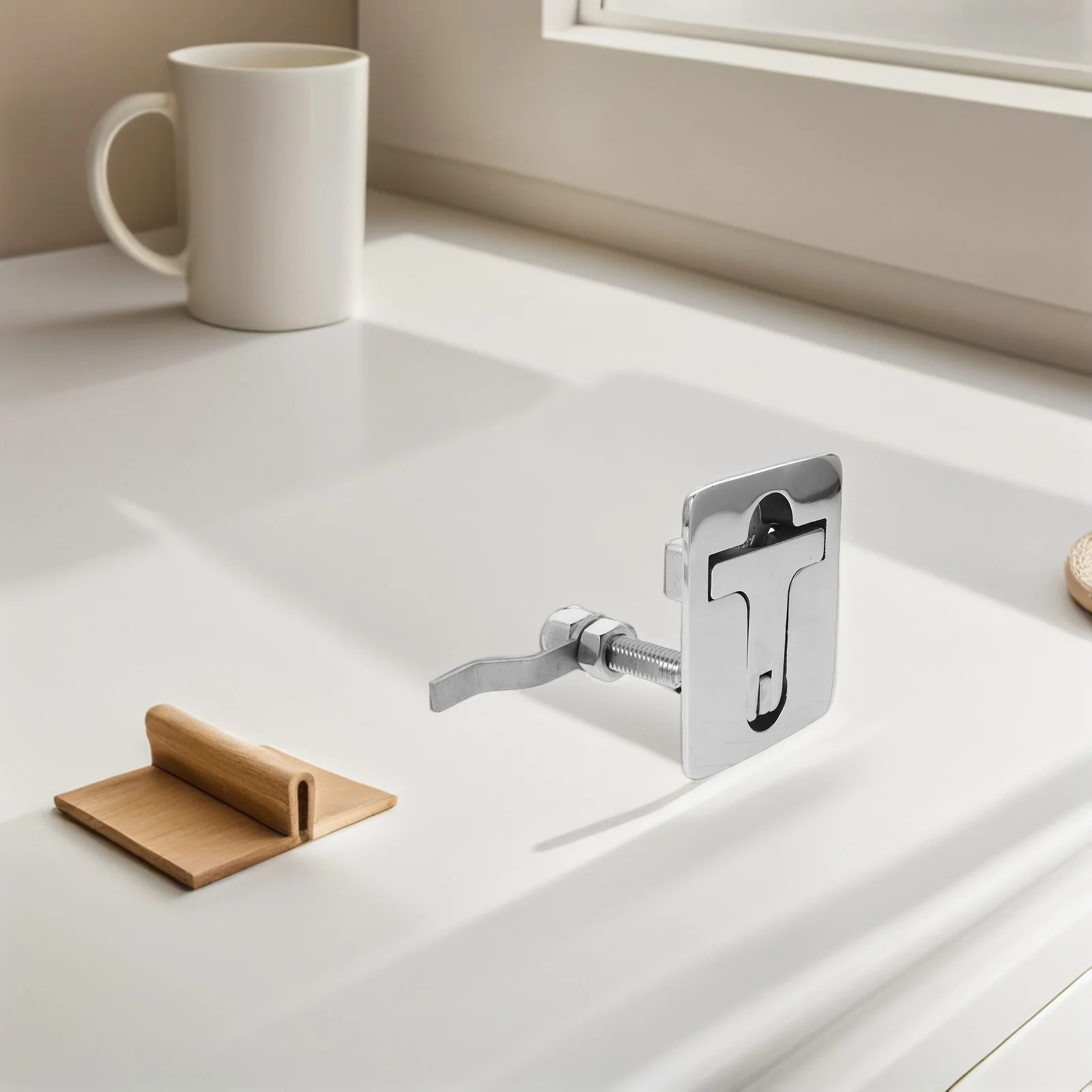 1 conjunto de trava de câmera de barco, aço inoxidável, trava de escotilha marinha, alça de tração nivelada, trava de câmera de deck, armário de fivela de chão