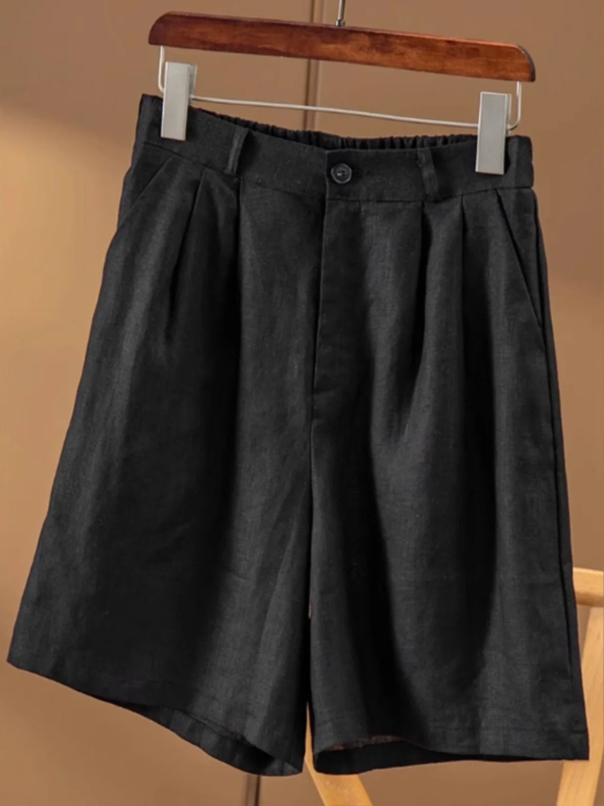 Sommer Dünne Baumwolle Leinen Breite Bein Hosen frauen Casual ort orts Lose Fit Hohe Taille Fünf-Viertel Länge pendeln Sle