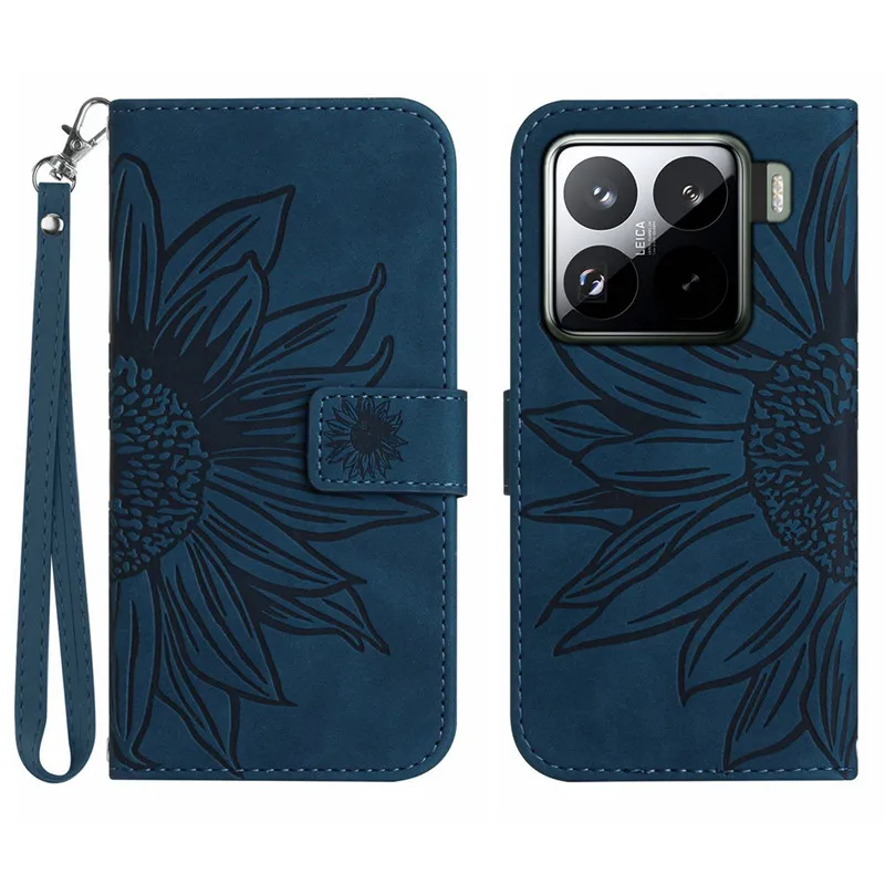 Sun Flower Flip Cover Case on For Xiaomi Poco C75 X7 Mi 15 Pro 14T 14 Ultra Pro Mi15 Coque Leather Case Pattern Phone Shell 2025