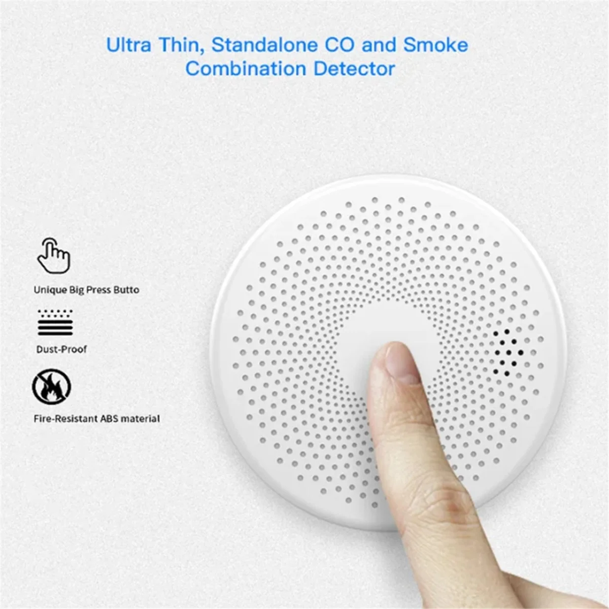 Tuya WiFi Carbon Monoxide Smoke Detector, 2 em 1 Smoke Sensor, Smart Life App Control, Alarme de incêndio, Proteção de segurança