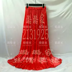 1m Skirt Length Summer Satin Silk Sexy Women High Waist Long Skirt Yoga Sleeping Loose Running Gym Bottoms