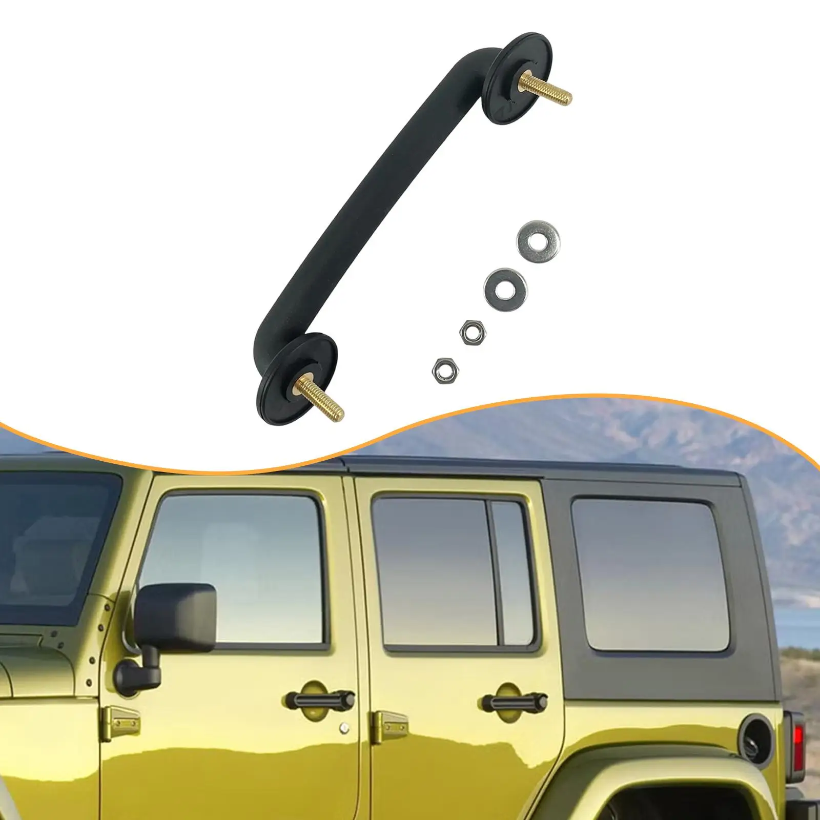 Front Windshield Hold Bracket with Nut Washer, 55176422 Repair Parts, Strap Hood Footman Loop for JK TJ