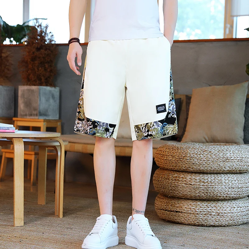 الحرير الجليدي الرجال orts الصيف رقيقة فضفاضة عادية خمسة أرباع طول العلامة التجارية العصرية فضفاضة تناسب تنفس مريحة الحضرية Sle