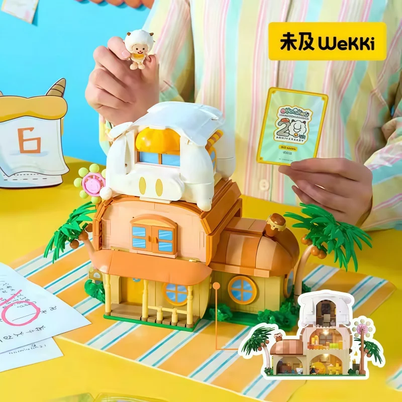 ชุดตัวต่อ Goat Village Big Villa ตัวละคร Pleasant Goat และ Big Big Wolf ของสะสมโมเดลอนิเมะ ของตกแต่ง ของขวัญวันหยุด