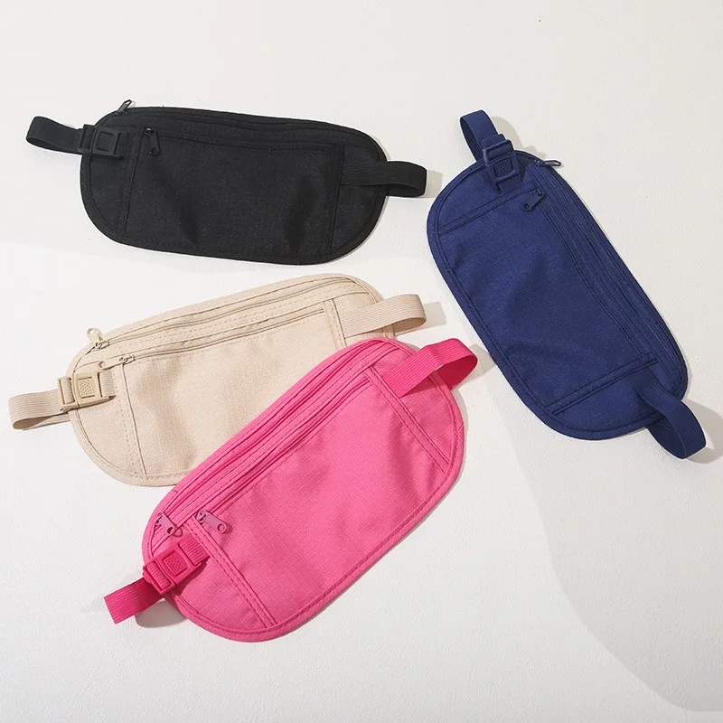 1 قطعة الرياضة الجري الخصر حقيبة غير مرئية السفر الخصر حزم الحقيبة لجواز السفر المال حقيبة بحزام محفظة الأمن المخفية #5