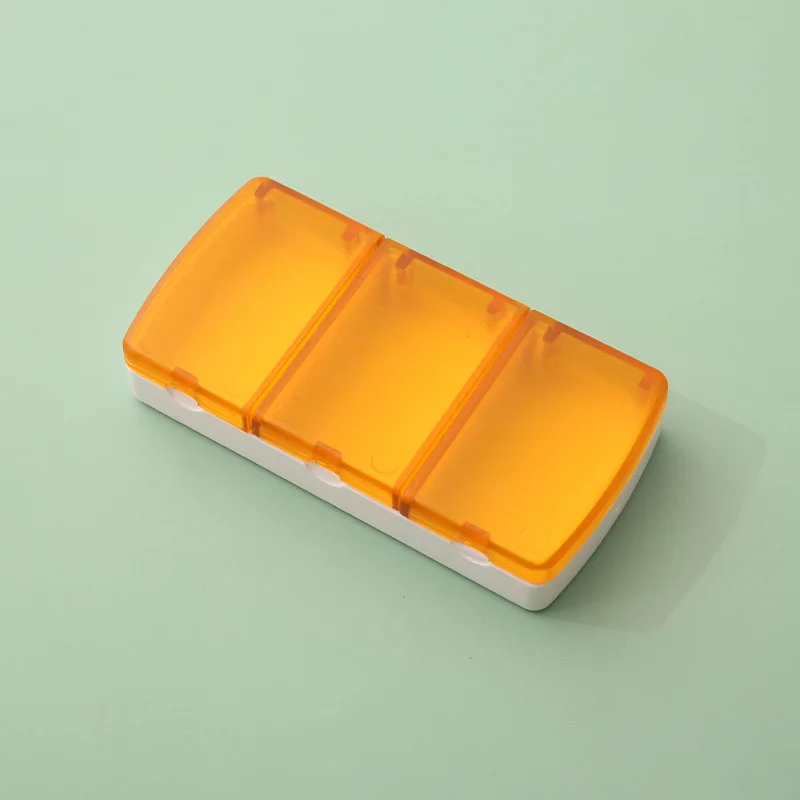Creative Mini Portable 3-Compartment Medicine Box Pill Organizer Plastic Dose Separator for Early-Morning-Night