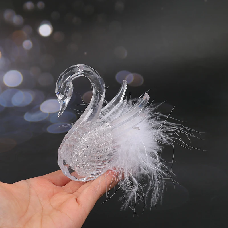 Swan Feather Crystal Swan Happy Birthday Cake Topper Crown Swan Valentines Day Cake Topper Birthday Cake Plush Decorations Love