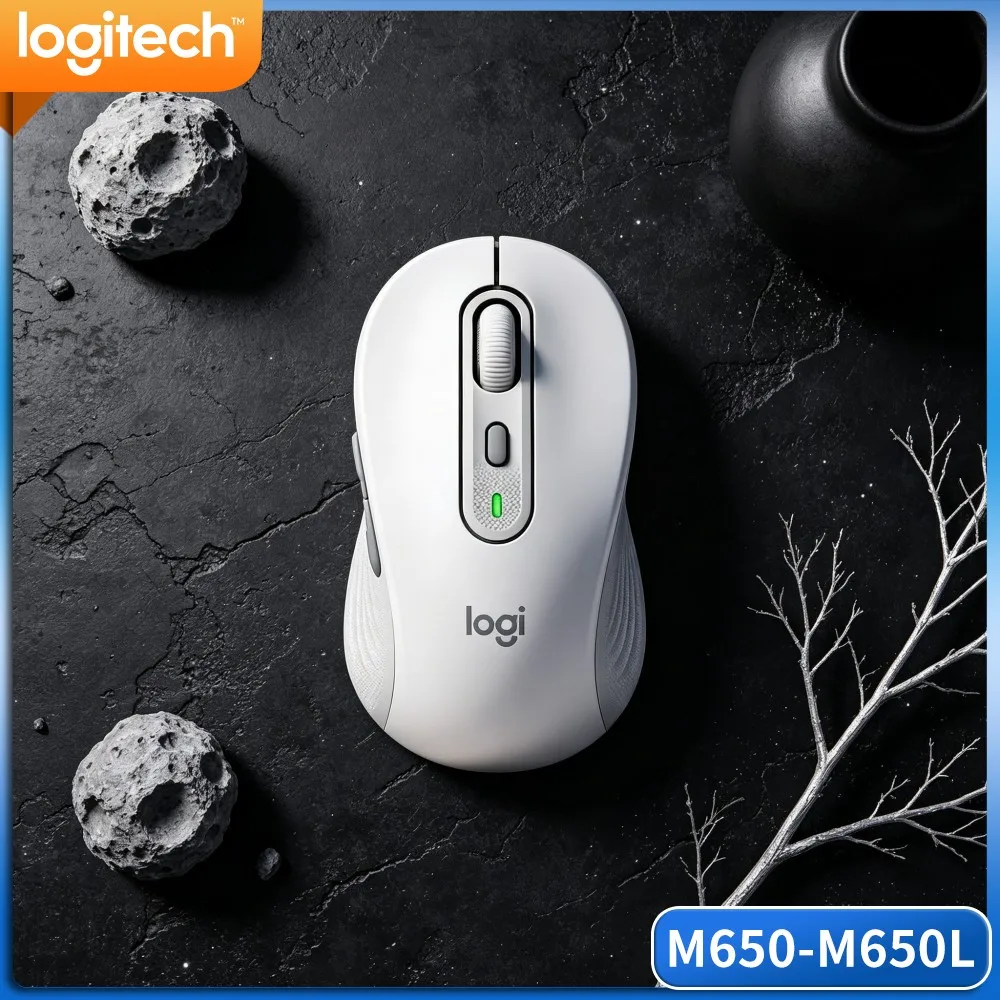 Logitech M650/M650L Ergonomic Mouse Wireless Dual Connection Adjustable DPI Quiet Click Performance Home Office Work