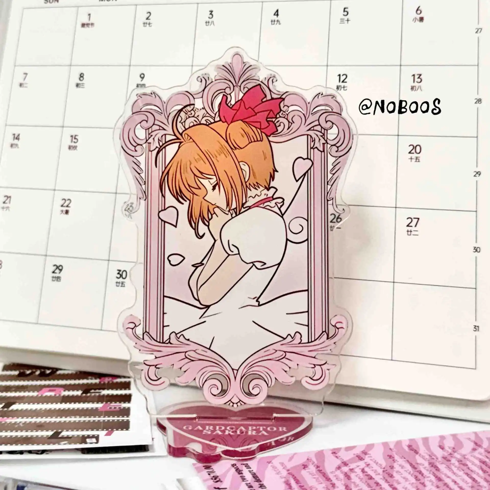 Captor de carte animé Kinomoto SAKURA LI SYAORAN kawaii, 15CM, support en acrylique, modèle sur pied, jouets, ornements, cadeaux