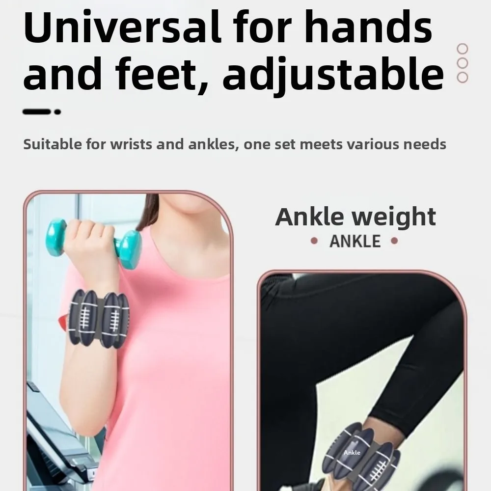 

1 Pair Rugby Ball Shape Wrist Weight Bracelet Weight Adjustable Sweat-proof Weighted Wrist Strap Yoga Universal
