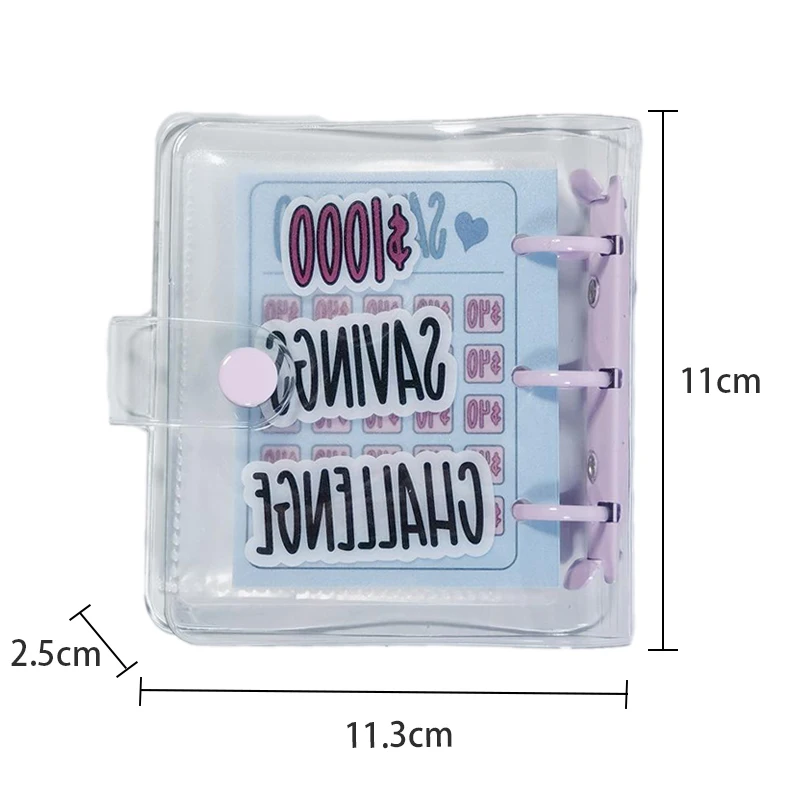 Cash Loose-Leaf Mini Saving Account Book Money Bag Savings Challenge Book