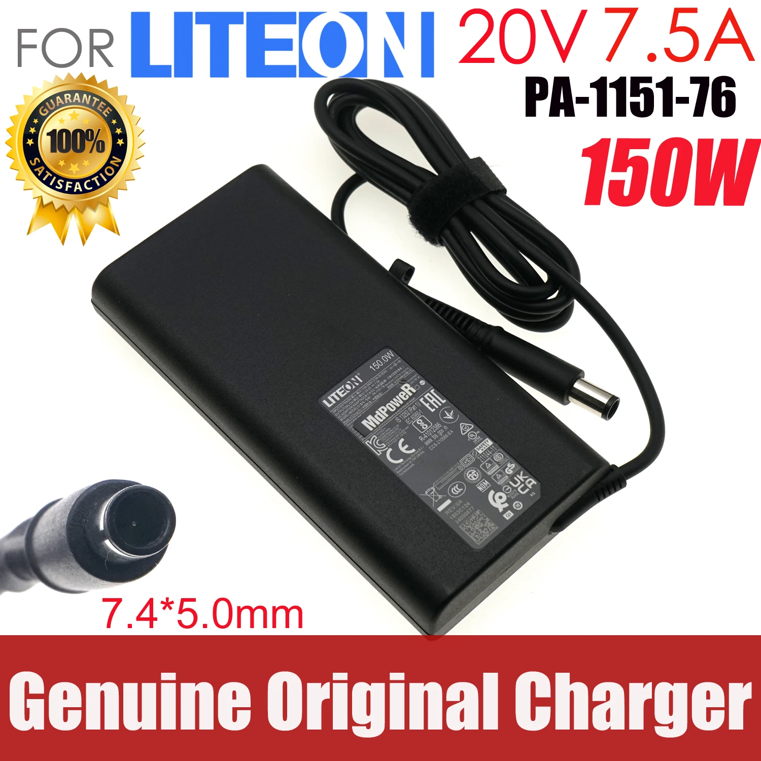 

PA-1151-76 Original LITEON 20V 7.5A Laptop Adapter 150W Charger Power Supply 7.4x5.0mm Genuine