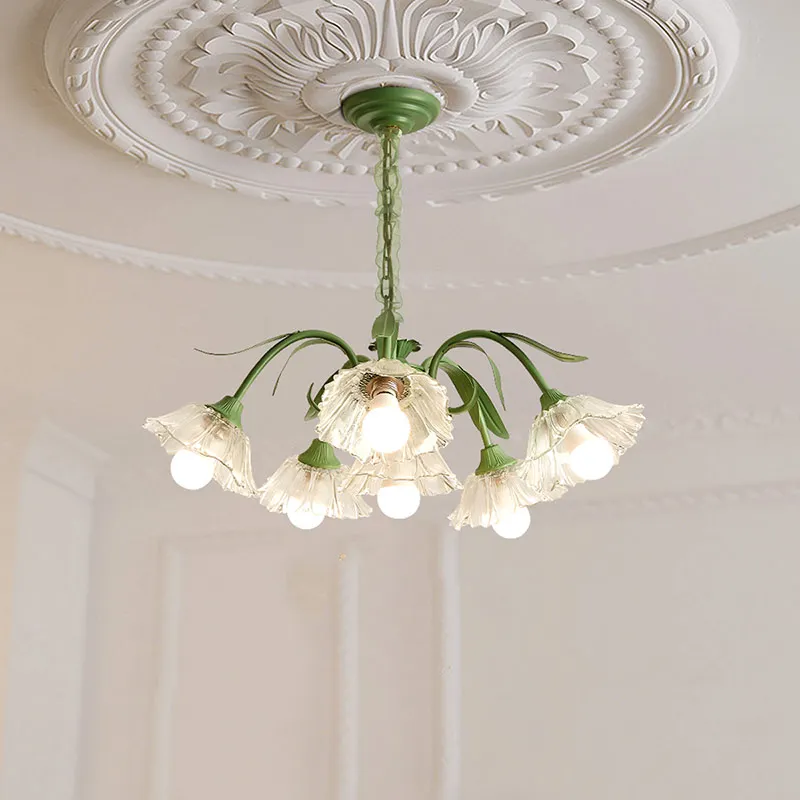 

NVC Lighting Lily of the Valley French Cream Wind Chandelier Living Room Main Light Dining Room Bedroom Light Zhongshan Lighting