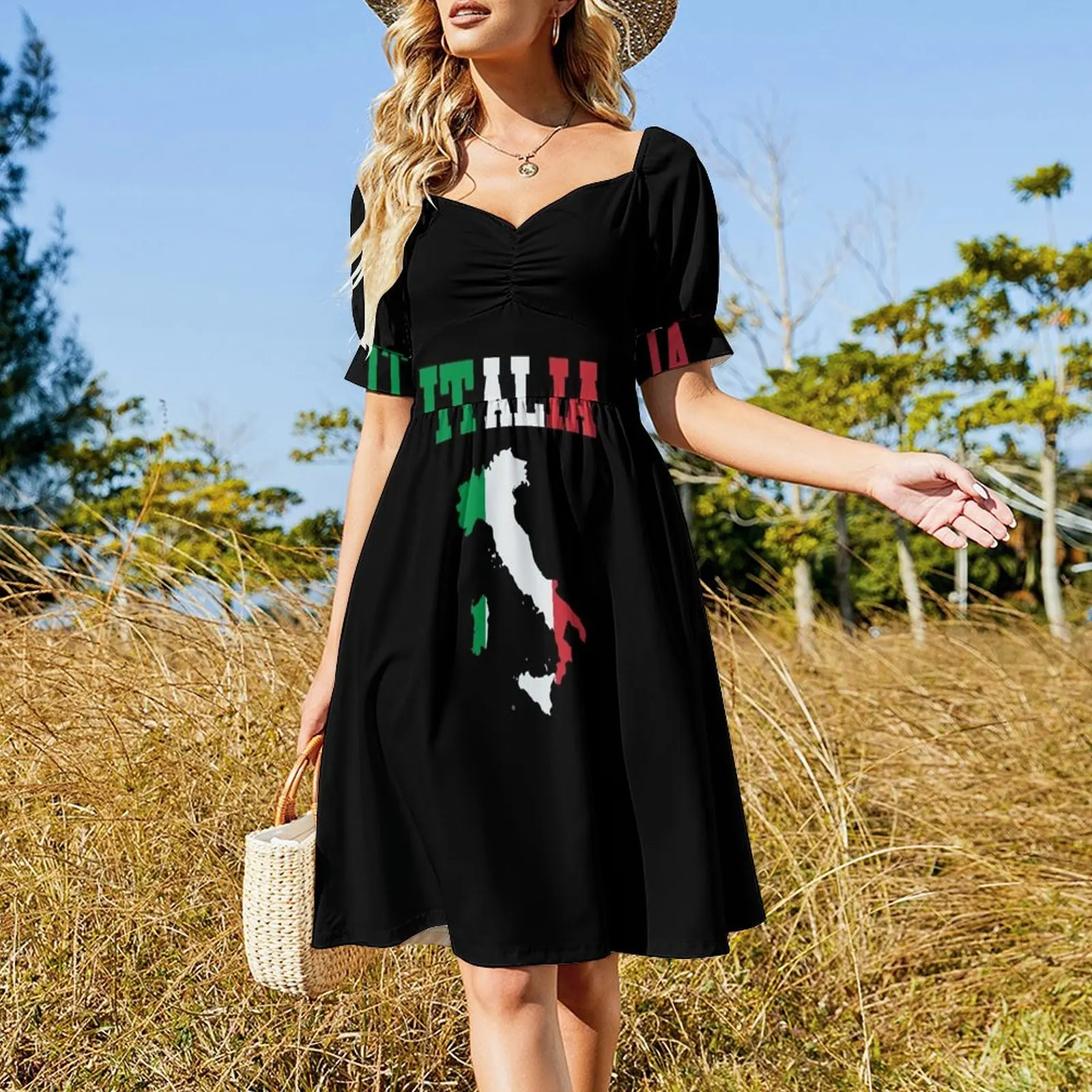 vintage Italia Flag Italy Italian Italiano Gifts Short Sleeved Dress Woman clothing dresses women summer 2025 Dress woman Dress