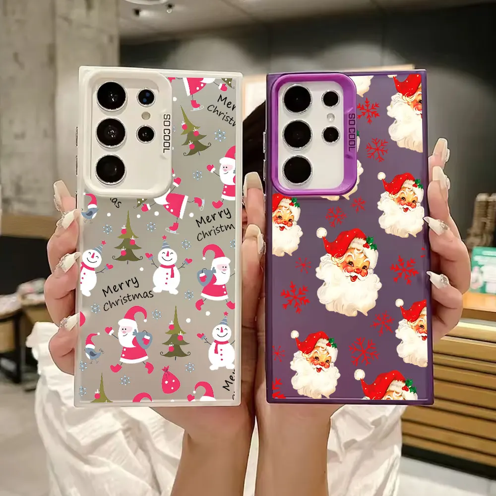 

Christmas Santa Claus Case For Samsung S25 S24 Ultra Cases For Galaxy S23 S22 S21 FE S20 S26 Ultra Plus Shockproof Phone Cover