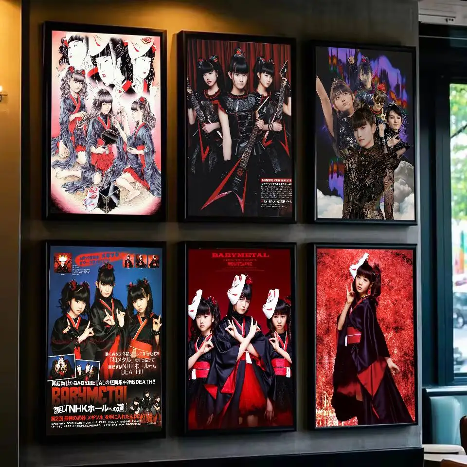 Babymetal B-Babymetal Pop Group Music Star Poster Art with prints Home bedroom living room decoration gift