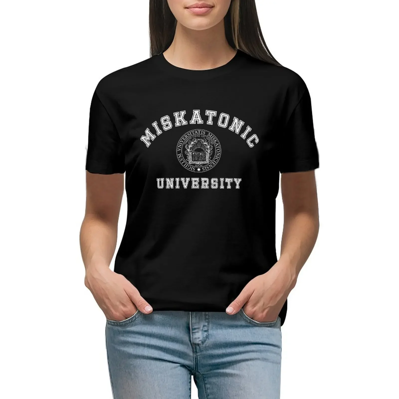 

Miskatonic University with Seal, light print T-Shirt vintage animal prinfor sublime t-shirt dress for Women sexy