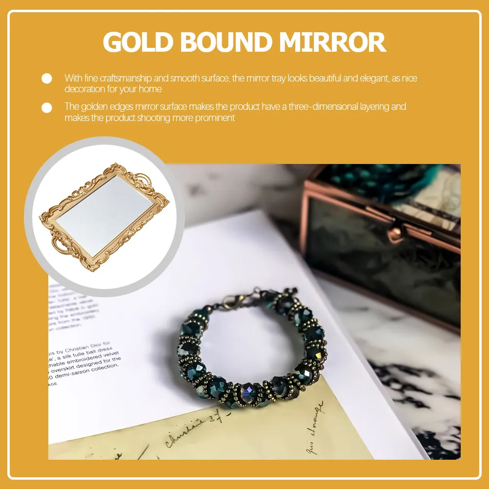 

Декоративный зеркальный поднос, идеально подходящий для свадебных конфет и шоколада, легкий портативный поднос для парфюмерии