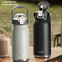 Lightenup Insulated Cup Vacuum Flasks 350ml-500ml Stainless Steel Car Water Bottle Male And Female Student Thermal Cups 2024