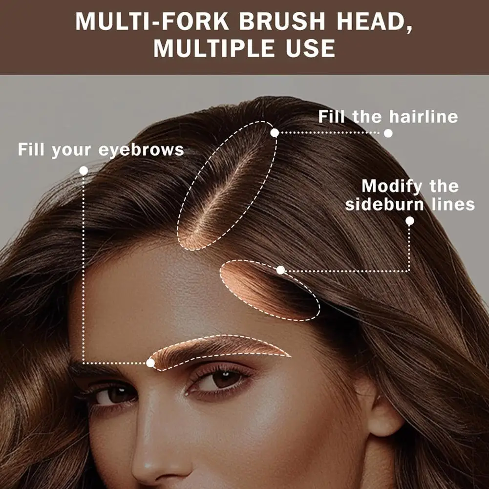 Wodoodporny pisak do brwi, długotrwały, wielozębny, 4D, odporny na rozmazywanie, do makijażu brwi w stylu \"wild brow\", odcień włosia.