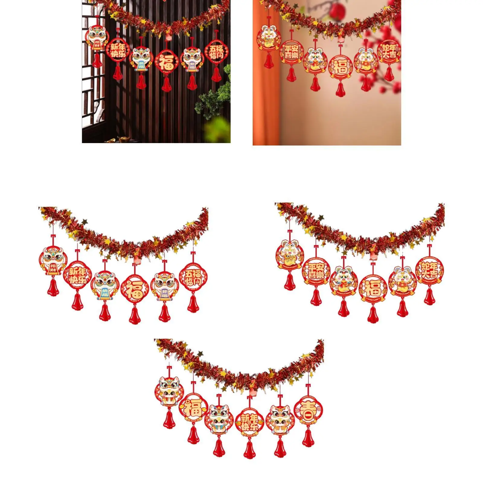 Chinees Nieuwjaar Banner Decoratief Chinees Karakter Vakantiebenodigdheden Maannieuwjaar Decoratie voor Raam Balkon Binnen