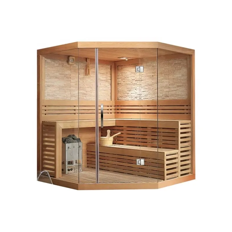

Factory Direct Sale Home Sauna Steam Room Wooden Traditional Dry Sauna Shower Room 4 Person Sauna Room