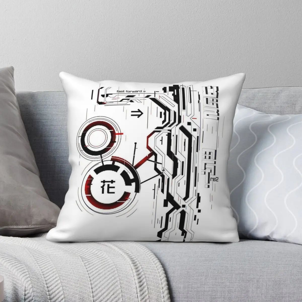 

Cybernetic Flower Techwear Square Pillowcase Polyester Linen Velvet Creative Zip Decor Throw Pillow Case Home Cushion Cover 18"