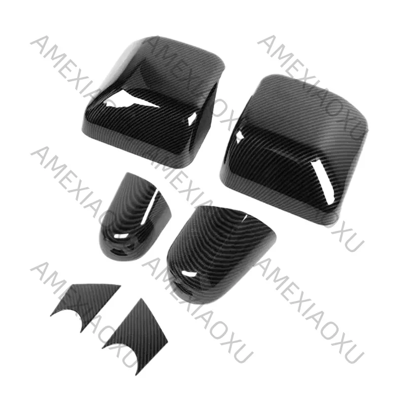 AMEXIAOXU  Rearview Mirrors Side Mirror Cover Decoration Trim Kit For Jeep Wrangler JL Gladiator JT 2018-2025 Carbon Fiber