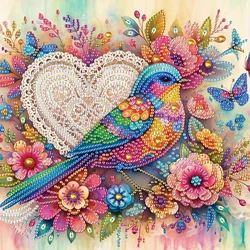 DIY Flowers and Birds 5D Special Shape Diamond Art Kits for Beginners,Diamond Art Painting Kits for Home Wall Decoration Gift