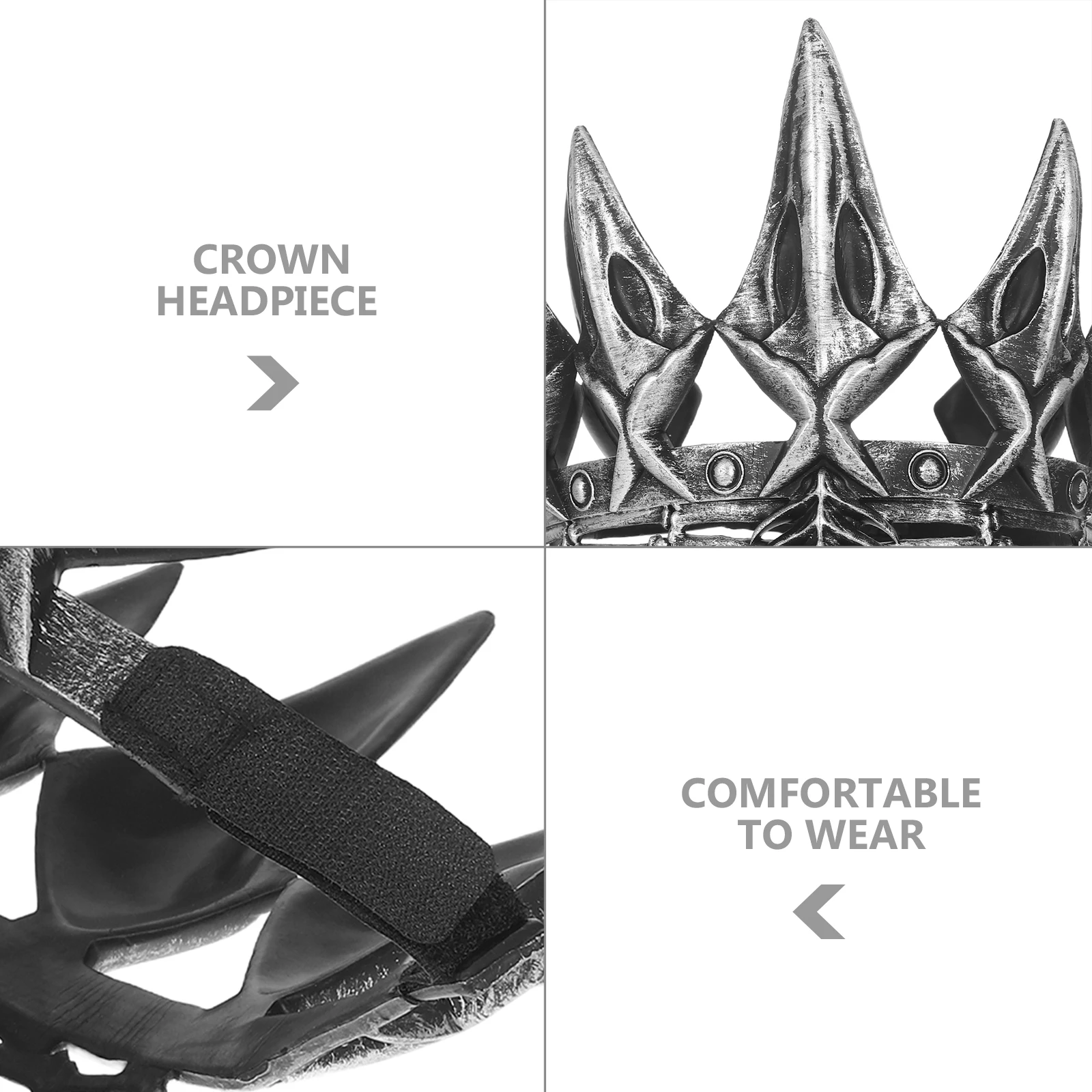 Cosplay Krone für Erwachsene Männer Party Krone für Halloween Gothic Krone Vintage Mittelalter Abschlussball Kopfschmuck Kostüm Zubehör für Männer