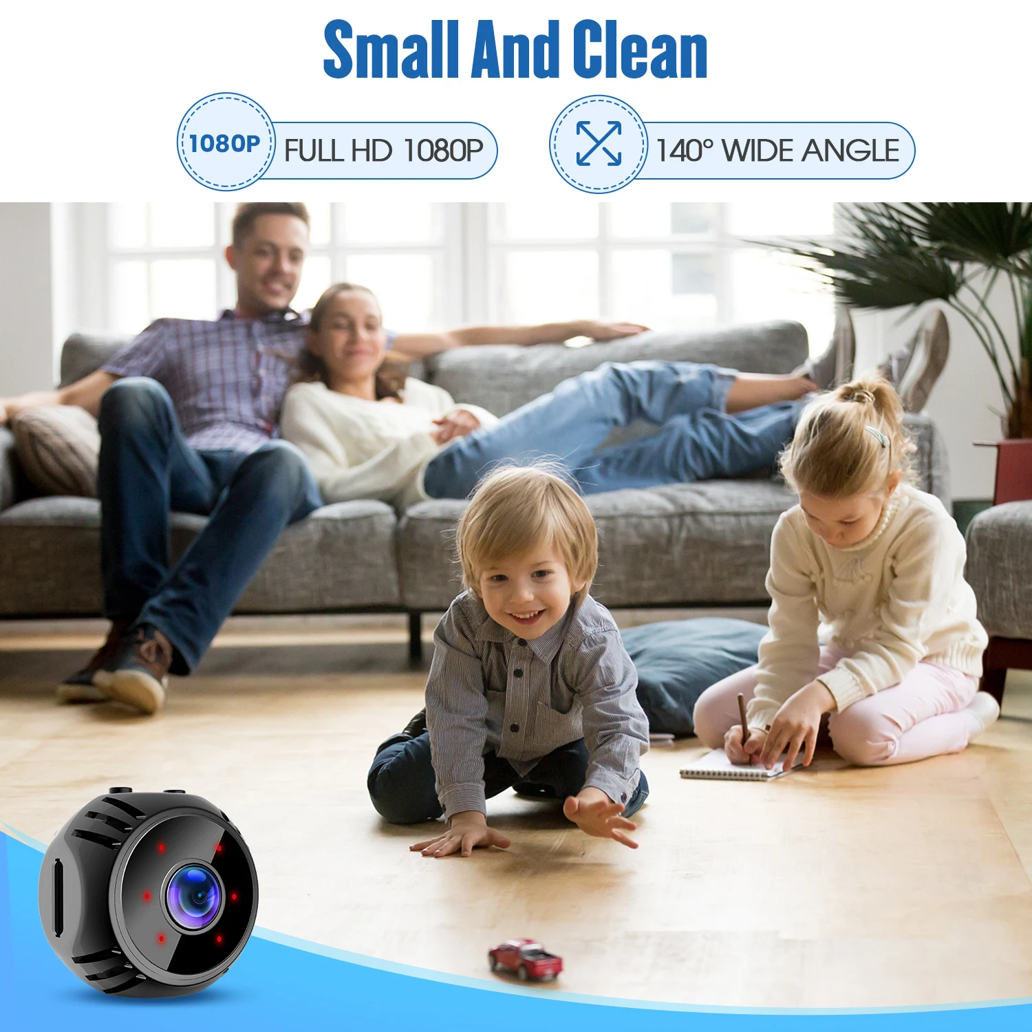 1080P HD Mini Camera Wifi IP Smart Home Indoor Night Vision AI Human Camcorder Audio Video Wireless Security Surveillance Camera