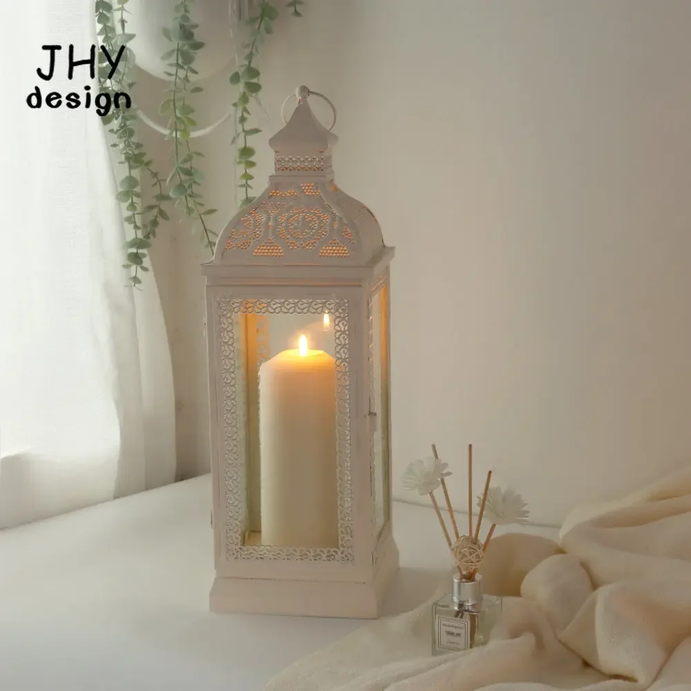 Imagem -02 - Decorativa Metal Candle Lantern Candle Holder Pendurado Lanterna Candlestick para Sala de Estar Festa de Casamento Home Decor