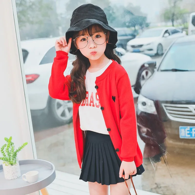 2024 Girl Baby Cartoon Printed Sweater Cardigan Coat Girls Kids Sweaters Jacket Children winter Coats Clothes