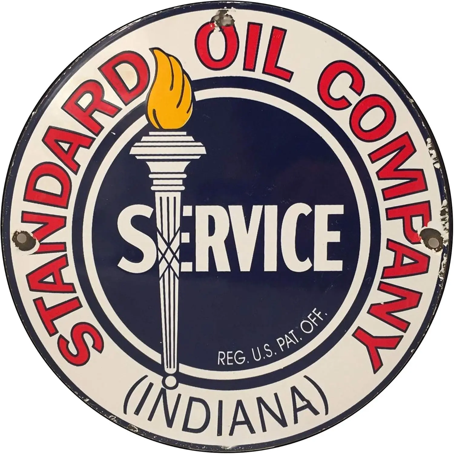 

Vintage Gas Sign Reproduction Vintage Metal Signs Round Metal Tin Sign For Garage And Home 8 Inch Diameter – Indiana Standard Oi