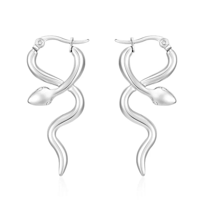 Stainless Steel Earrings Europe And The United States Design Snake Stud Fine Earrings For Women Jewelry Trending Products New in