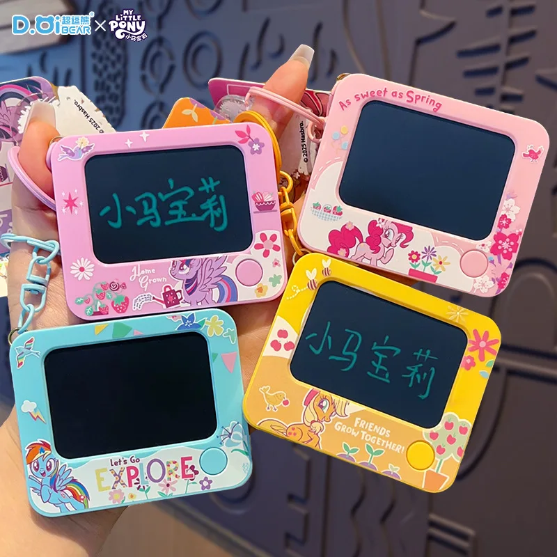 

Kawaii My Little Pony Keychain Cute Doodle Board Eraseable Writing Pad Personalized Creative Keyring Backpack Accessory