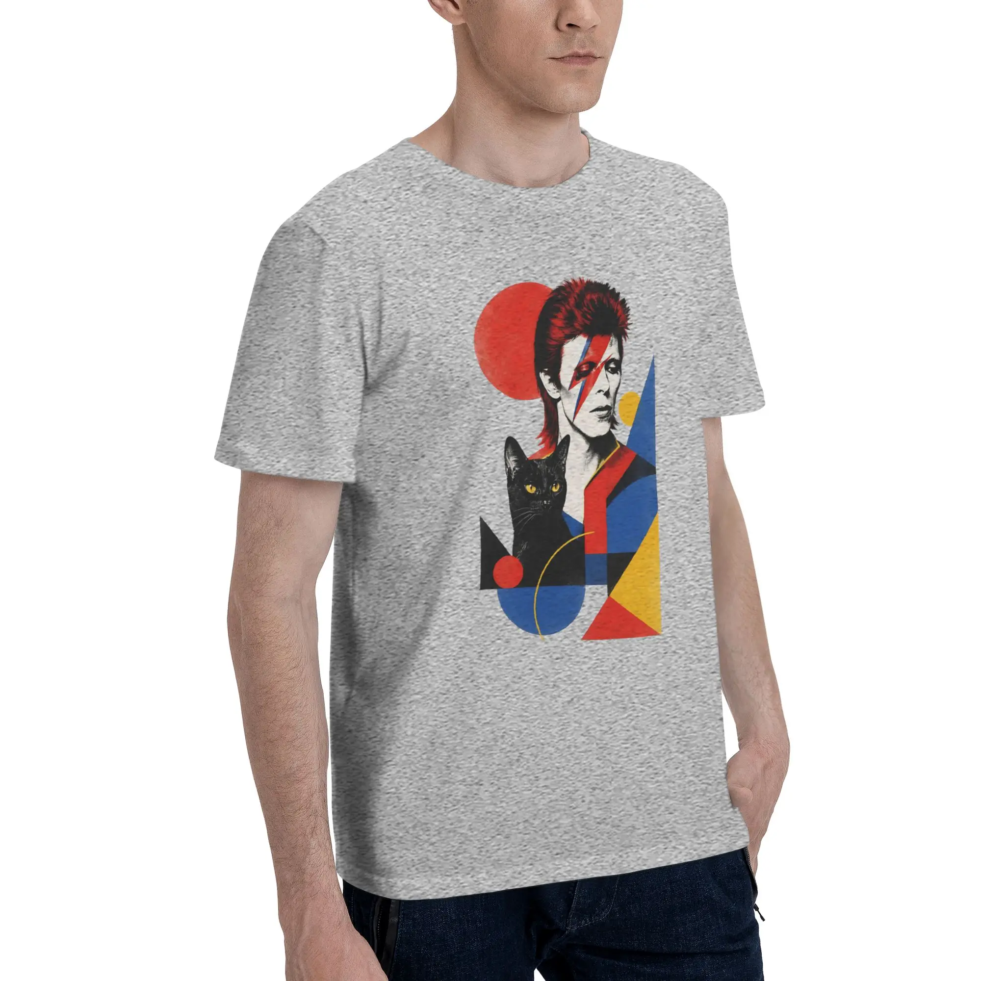 1 Piece Red Novelty 100% Cotton T-Shirt Aladdin Sane Tees Tops For Men