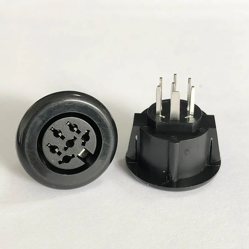 Ds-6-07a round vertical direct-insertion large keyboard socket, 6-pin DS terminal, 6-pin MINI female plug