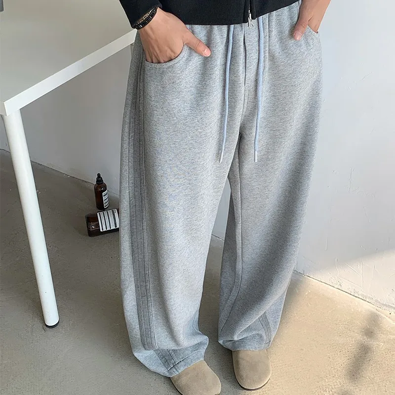 

Men's Casual Pants Side Striped Wide Leg Outdoor sports pants Straight Sweatpants Neutral High-quality Long Baggy Trousers JJ481