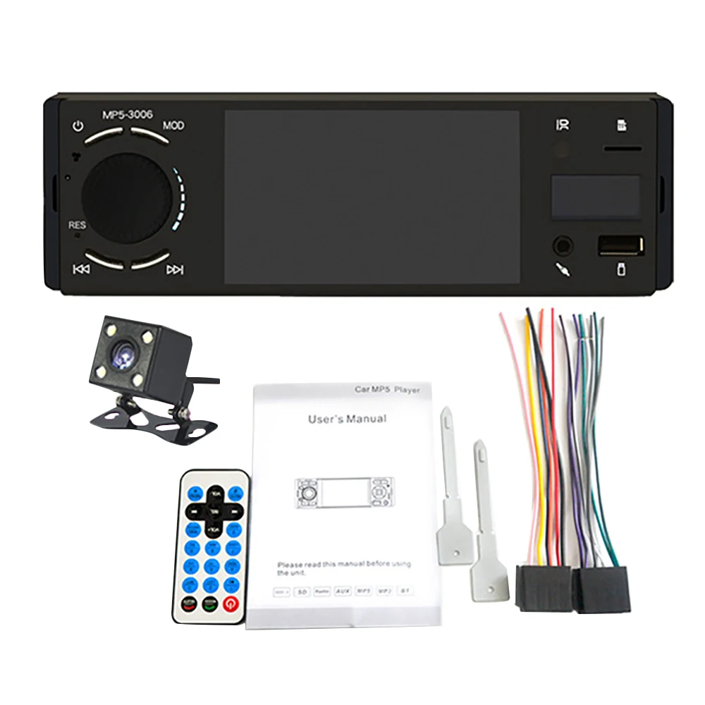 

Bluetooth Car Radio 1 Din Mirror Link 4.1 inch Press Screen MP5 Video Player USB TF Handsfree A2DP Stereo System Head B