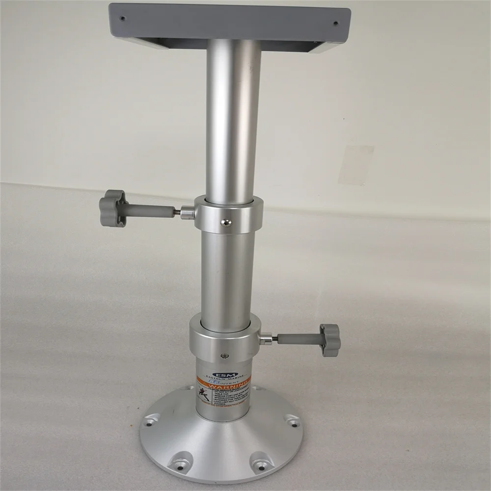 Aluminum Two Stage Adjustable Table Pedestal Base Mount 295-690mm For Marine Boat RV