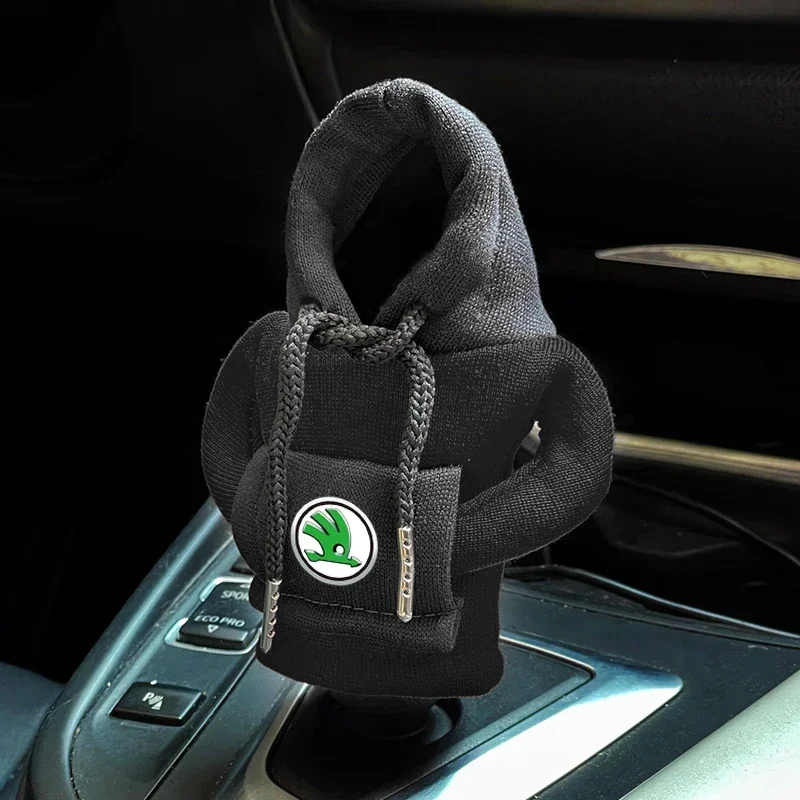 Car Gear Shift Lever Collars Hoodie Cover Change Lever Sweatshirt For Skoda Octavia 1 2 3 Rapid Kodiaq Karoq Fabia Kamiq Superb