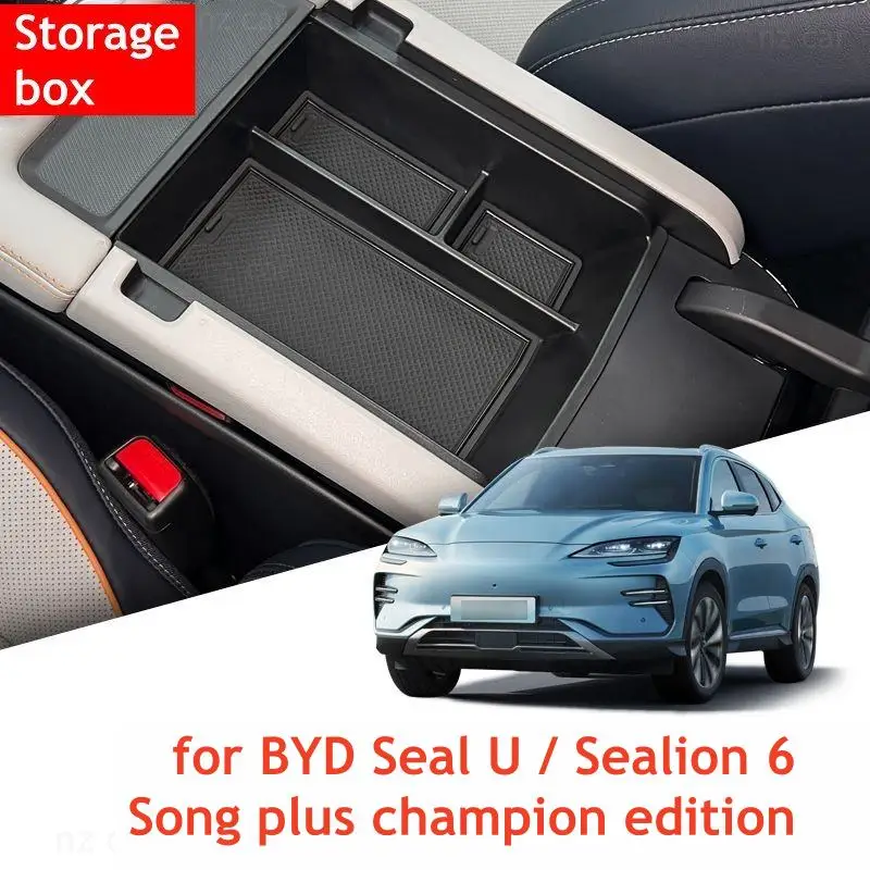 

Armrest Storage Box Cup Holder for BYD Seal U Sealion 6 Song Plus Champion Edition 2023 2024 2025 Car Interior Accessories