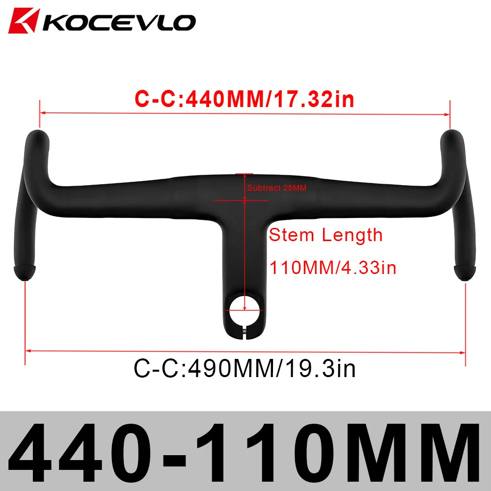 KOCEVLO K05 SES Gravel Carbon Geïntegreerd Stuur Voor 28,6 mm Vork Met Spacers Fietsen Interne kabels Weg Eendelige Stuurpen