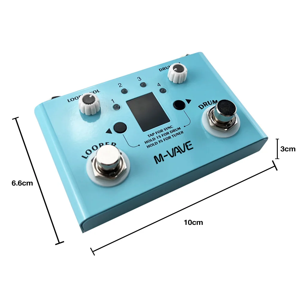 M-VAVE Drum Looper Mini 2-in-1 Machine LOST TEMPO Guitar Effect Pedal Effector Double Footswitch Looper Pedal CUVAVE