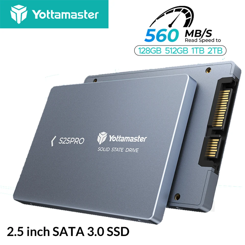 

Yottamaster S25PRO 2TB 1TB SATA III SSD 2.5''inch Internal Solid State Drive 6Gbps Aluminum Hard Disk Upgrade Laptop PC Desktop