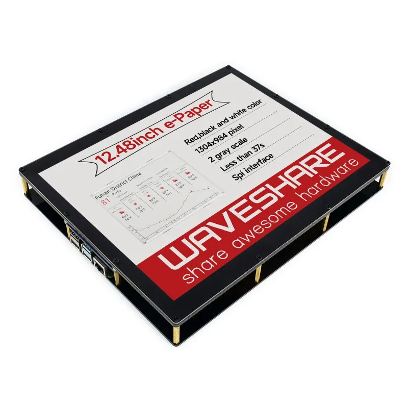 Waveshare 1304×984, 12,48 Zoll E-Ink-Anzeigemodul, dreifarbig rot/schwarz/weiß